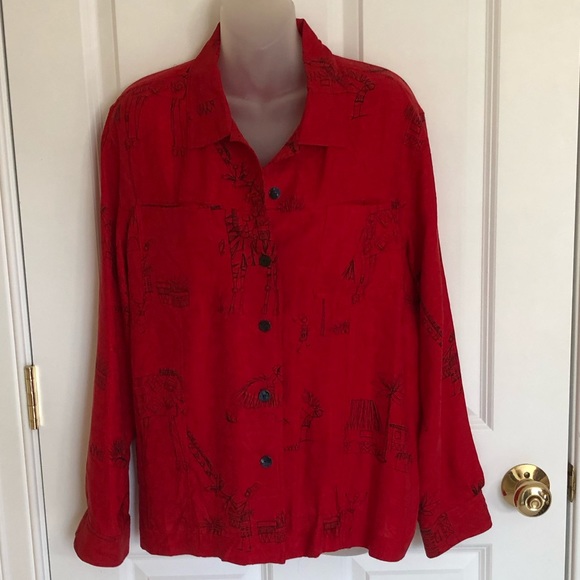 Chico’s Red Blouse - Picture 1 of 5
